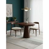 Gazzini Furniture Spirra Açılır Yuvarlak Ahşap Yemek Masası 100X100 - Ceviz