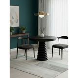 Gazzini Furniture Spirra Açılır Yuvarlak Ahşap Yemek Masası 100X100 - Siyah