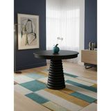 Gazzini Furniture Spirra Açılır Yuvarlak Ahşap Yemek Masası 120X120 - Siyah