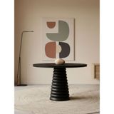 Gazzini Furniture Spirra Yuvarlak Ahşap Yemek Masası 100X100 - Siyah