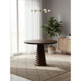 Gazzini Furniture Spirra Yuvarlak Ahşap Yemek Masası 120X120 - Ceviz