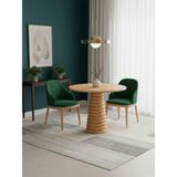 Gazzini Furniture Spirra Yuvarlak Ahşap Yemek Masası 120X120 - Naturel