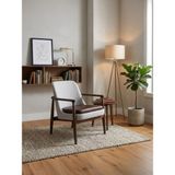 Gazzini Furniture Tai Iskandinav Ahşap Kolçaklı Berjer - Gri - Ceviz