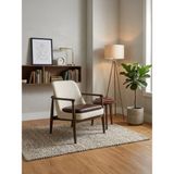 Gazzini Furniture Tai Iskandinav Ahşap Kolçaklı Berjer - Krem