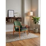 Gazzini Furniture Tai Iskandinav Ahşap Kolçaklı Berjer - Yeşil