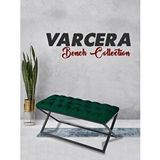 Gazzini Furniture Varcera Siyah Çapraz Metal Ayaklı Bench Puf Çok Renkli