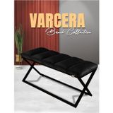 Gazzini Furniture Varcera Sliced Antrasit Puf Çapraz Metal Ayaklı, Dilimli Model Bench