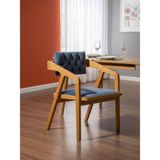 Gazzini Furniture Vargo Kapitone Sırtlı Modern Ahşap Sandalye - Natural