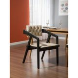 Gazzini Furniture Vargo Kapitone Sırtlı Modern Ahşap Sandalye - Siyah