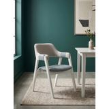Gazzini Furniture Vector Bağlamalı Kolçaklı Ahşap Sandalye - Beyaz - Mavi