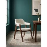 Gazzini Furniture Vector Bağlamalı Kolçaklı Ahşap Sandalye - Ceviz - Beyaz