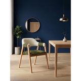 Gazzini Furniture Vector Bağlamalı Kolçaklı Ahşap Sandalye - Naturel - Yeşil