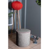 Gazzini Furniture Venice Gri Teddy Puf- Yuvarlak Makyaj Masası Pufu