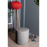 Gazzini Furniture Venice Teddy Puf, Silindir Gri