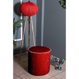 Gazzini Furniture Venice Teddy Puf, Silindir Kırmızı
