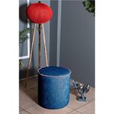 Gazzini Furniture Venice Teddy Puf, Silindir Mavi