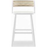 Gazzini Furniture Venosa Hazeranlı Ahşap Bar Sandalyesi - Beyaz