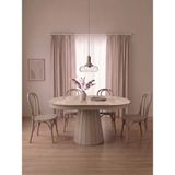 Gazzini Furniture Vera Traverten Oval Açılır Mutfak Masası - Kapuçino - 80x120+30