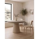 Gazzini Furniture Vera Yuvarlak Açılır Ahşap Mutfak Masası - Kapuçino - 90x90+30