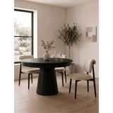Gazzini Furniture Vera Yuvarlak Açılır Ahşap Mutfak Masası - Siyah - 110x110+30