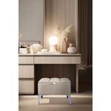 Gazzini Furniture Vetra Mini Royal Bej Kumaş Sandıklı Puf Gümüş Ayak Dekoratif Bench - 60 x 40