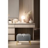 Gazzini Furniture Vetra Mini Royal Gri Kumaş Sandıklı Puf Gold Ayak Dekoratif Bench - 60 x 40