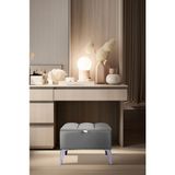 Gazzini Furniture Vetra Mini Royal Gri Kumaş Sandıklı Puf Gümüş Ayak Dekoratif Bench - 60 x 40