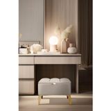 Gazzini Furniture Vetra Mini Royal Krem Kumaş Sandıklı Puf Gold Ayak Dekoratif Bench