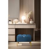 Gazzini Furniture Vetra Mini Royal Mavi Kumaş Sandıklı Puf Gold Ayak Dekoratif Bench - 60 x 40
