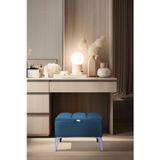 Gazzini Furniture Vetra Mini Royal Mavi Kumaş Sandıklı Puf Gümüş Ayak Dekoratif Bench