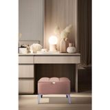 Gazzini Furniture Vetra Mini Royal Pudra Kumaş Sandıklı Puf Gümüş Ayak Dekoratif Bench
