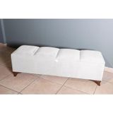 Gazzini Furniture Vetra V2 Beyaz Sandıklı Puf - Dilimli Model 140cm Sandıklı Bench 40x140 cm