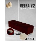 Gazzini Furniture Vetra V2 Sandıklı Puf - Bordo Dilimli Model Sandıklı Bench Puf - Sandıklı Yatak Ucu Bankı 40x140 cm