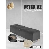 Gazzini Furniture Vetra V2 Sandıklı Puf - Gri Dilimli Model Sandıklı Bench Puf - Sandıklı Yatak Ucu Bankı 40x140 cm