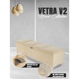 Gazzini Furniture Vetra V2 Sandıklı Puf - Krem Dilimli Model Sandıklı Puf Bench - Sandıklı Yatak Ucu Bankı 40x140 cm