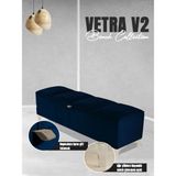 Gazzini Furniture Vetra V2 Sandıklı Puf Mavi Dilimli Model Sandıklı Bench Sandıklı Yatak Ucu Bankı - 40 x 140cm