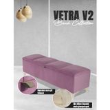 Gazzini Furniture Vetra V2 Sandıklı Puf - Pembe Dilimli Model Sandıklı Bench Puf - Sandıklı Yatak Ucu Bankı 40x140 cm