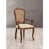 Gazzini Furniture Victoria Kolçaklı Hazeranlı Ahşap Oymalı Country Sandalye