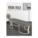Gazzini Furniture Viego Gold Exclusive Bench Lüks Metal Gold Ayak, Chester Model Yatak Ucu Gri Puf