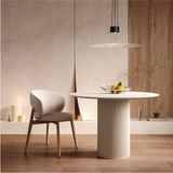 Gazzini Furniture Vintage Yuvarlak Ahşap Bohem Masa 110X110 - 110 x 110 - Krem