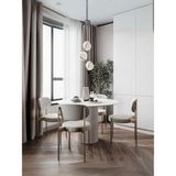 Gazzini Furniture Vintage Yuvarlak Ahşap Bohem Masa 130X130 - Beyaz - 130 x 130