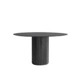 Gazzini Furniture Vintage Yuvarlak Siyah Ahşap Bohem Masa 100x100