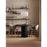 Gazzini Furniture Vintage Yuvarlak Siyah Ahşap Bohem Masa 110x110