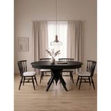 Gazzini Furniture Vintera Açılır Oval Ahşap Mutfak Masası 80X120 - Siyah - 80x120+30