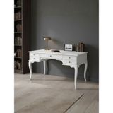 Gazzini Furniture Winchester Rustik Still Çekmeceli Ahşap Çalışma Masası 75X160 - 160x75 - Beyaz
