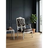 Gazzini Furniture Winchester Rustik Still Klasik Ahşap Berjer - Beyaz