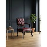 Gazzini Furniture Winchester Rustik Still Klasik Ahşap Berjer - Siyah