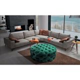 Gazzini Furniture Yeşil Yuvarlak Chester Model Kapitoneli Orta Puf - 80 x 80