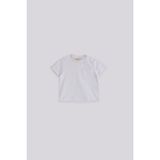 GB Baby Basic GB Baby Kız Bebek Beyaz Tshirt Standart Kol Bisiklet Yaka %100 Pamuk Örme Kumaş - 6 Ay