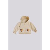 GB Baby Bg Store Kız Bebek Bej Eşofman Üstü Uzun Kollu Cepli Düz Desenli Rahat Tasarım - 6 Ay